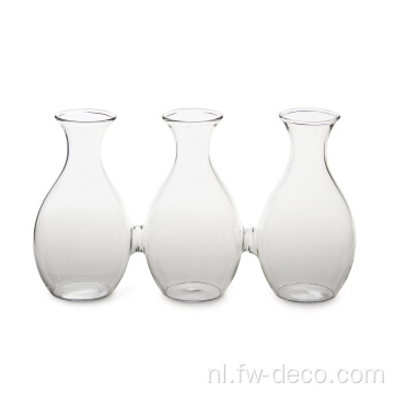 heldere glazen knop samengevoegd vaas voor woningdecoratie